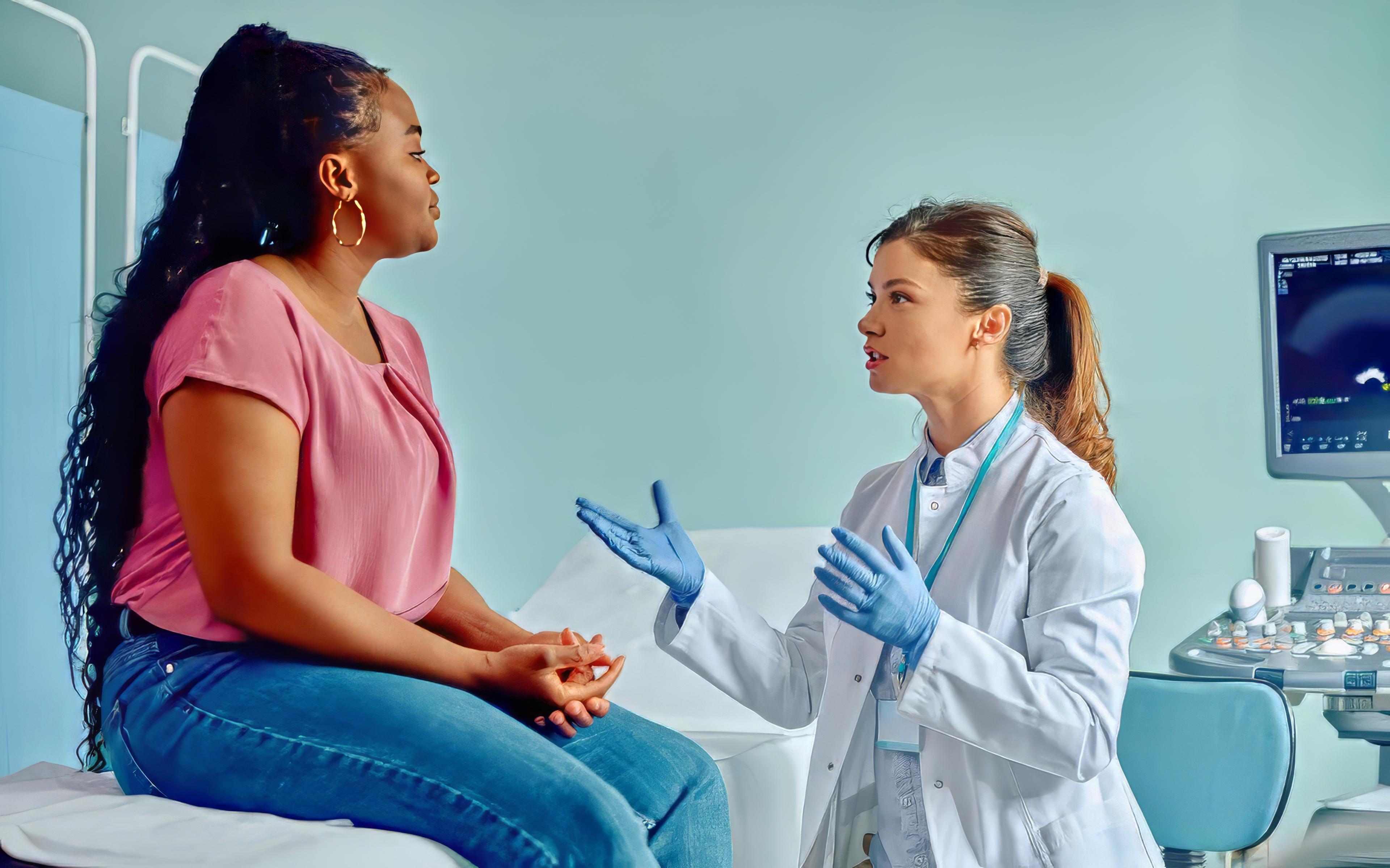 Doctor with patient
